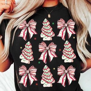 Coquette Christmas Tree Cake Shirt